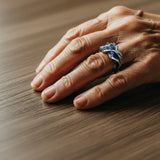 Zlatý vintage prsten s vlnou oceánu