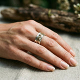 Vintage zlatý prsten s vrstvami ve stříbře