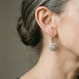 Vintage náušnice s krystalovou mandalou