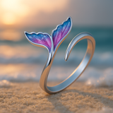 Nastavitelný prsten s barevným delfíním ocasem